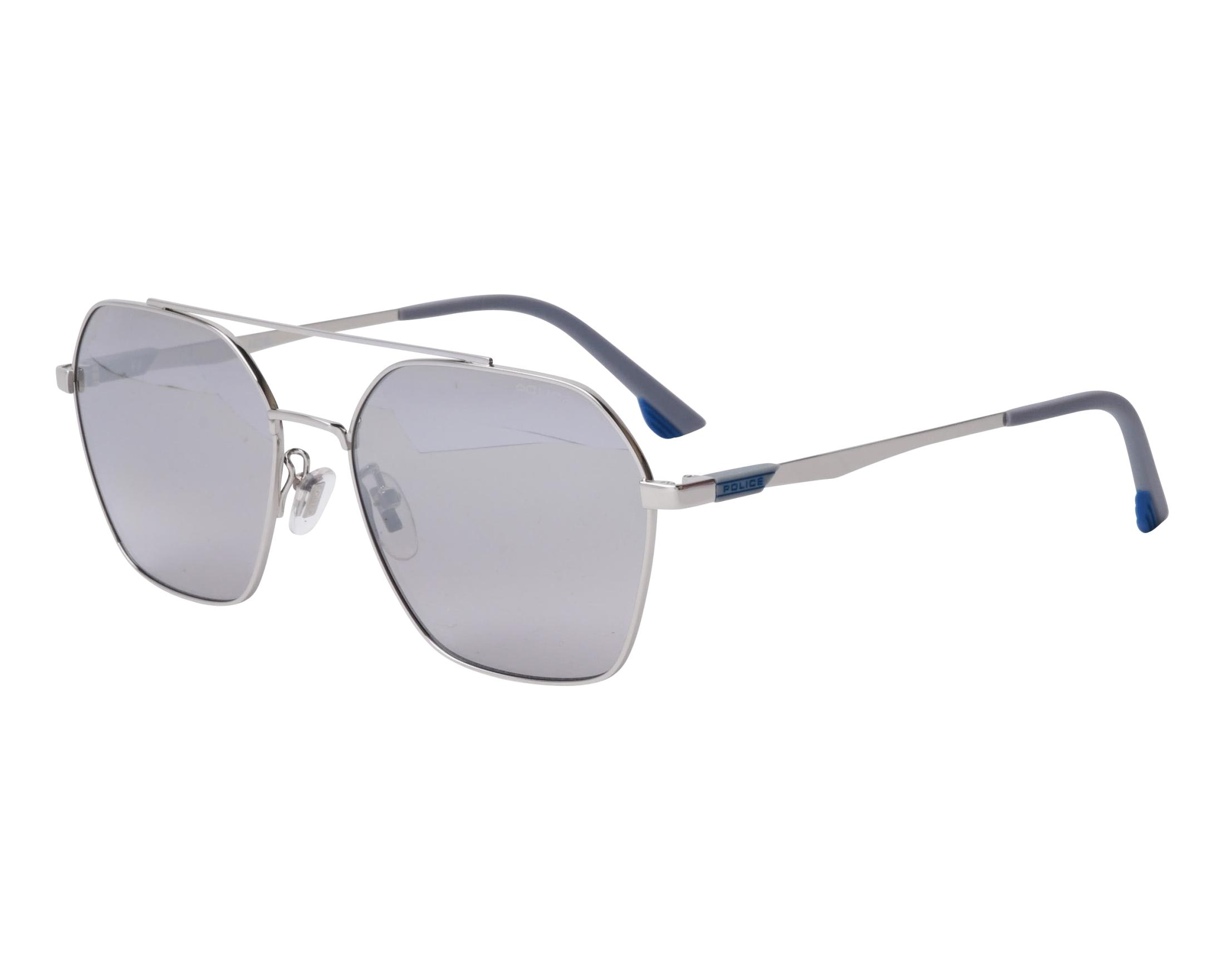 Police SPL771 sunglasses in colour 579X, front view on a white background