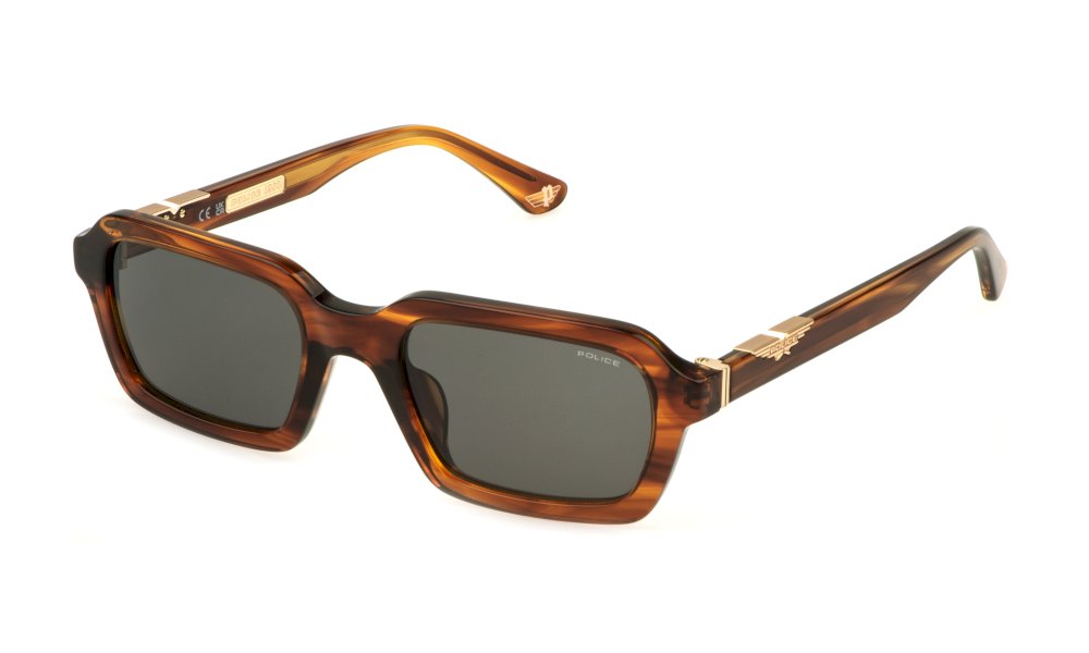 Police SPLL14 sunglasses in colour 09R4, front view on a white background